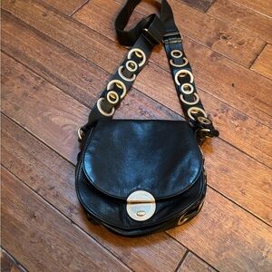 Gorgeous Foley & Corrina black leather crossbody purse